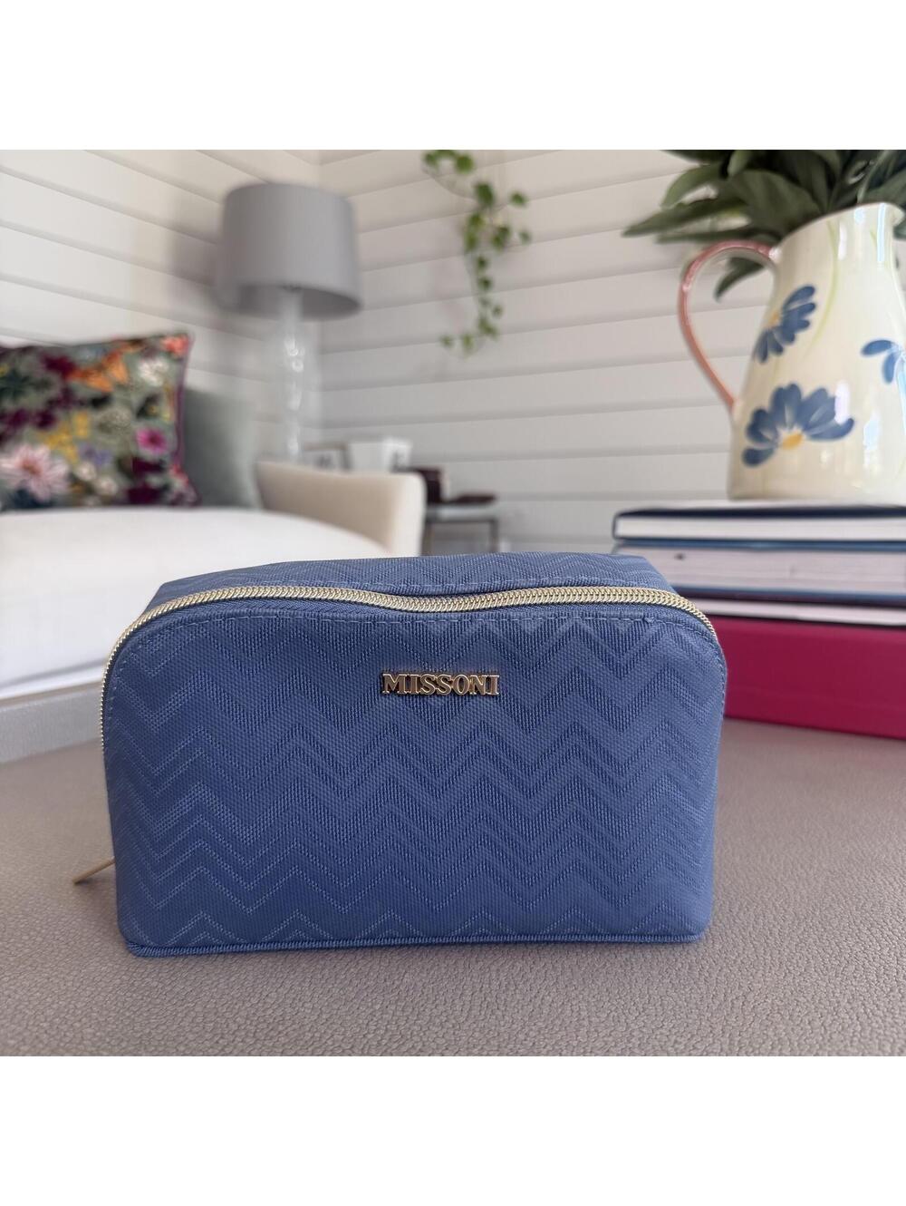 Missoni x Delta Blue Chevron Zip Cosmetic Pouch